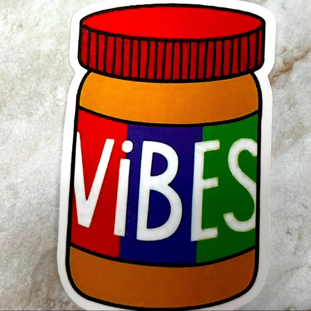 Peanut Butter Red Green White “Vibes” Computer Bumper sticker